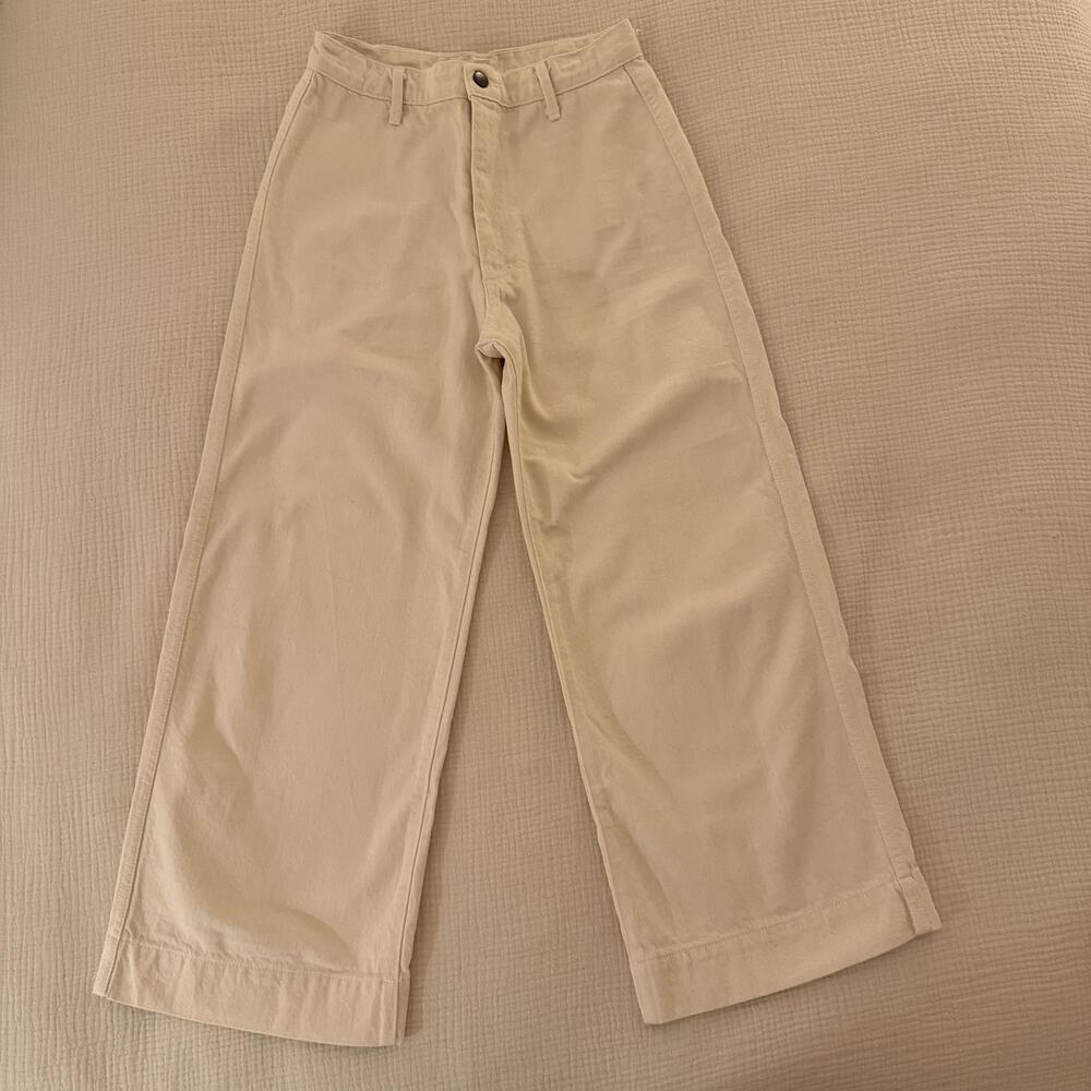 OZMA Women's Cream Wide Leg Pants Size 27